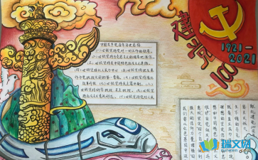 关于建党100周年的手抄报