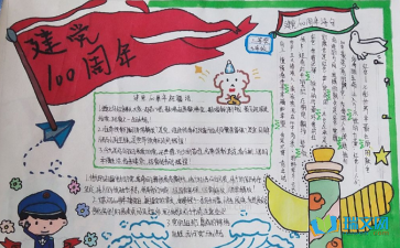 关于建党100周年的手抄报