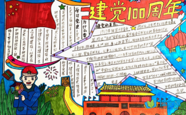 关于建党100周年的手抄报